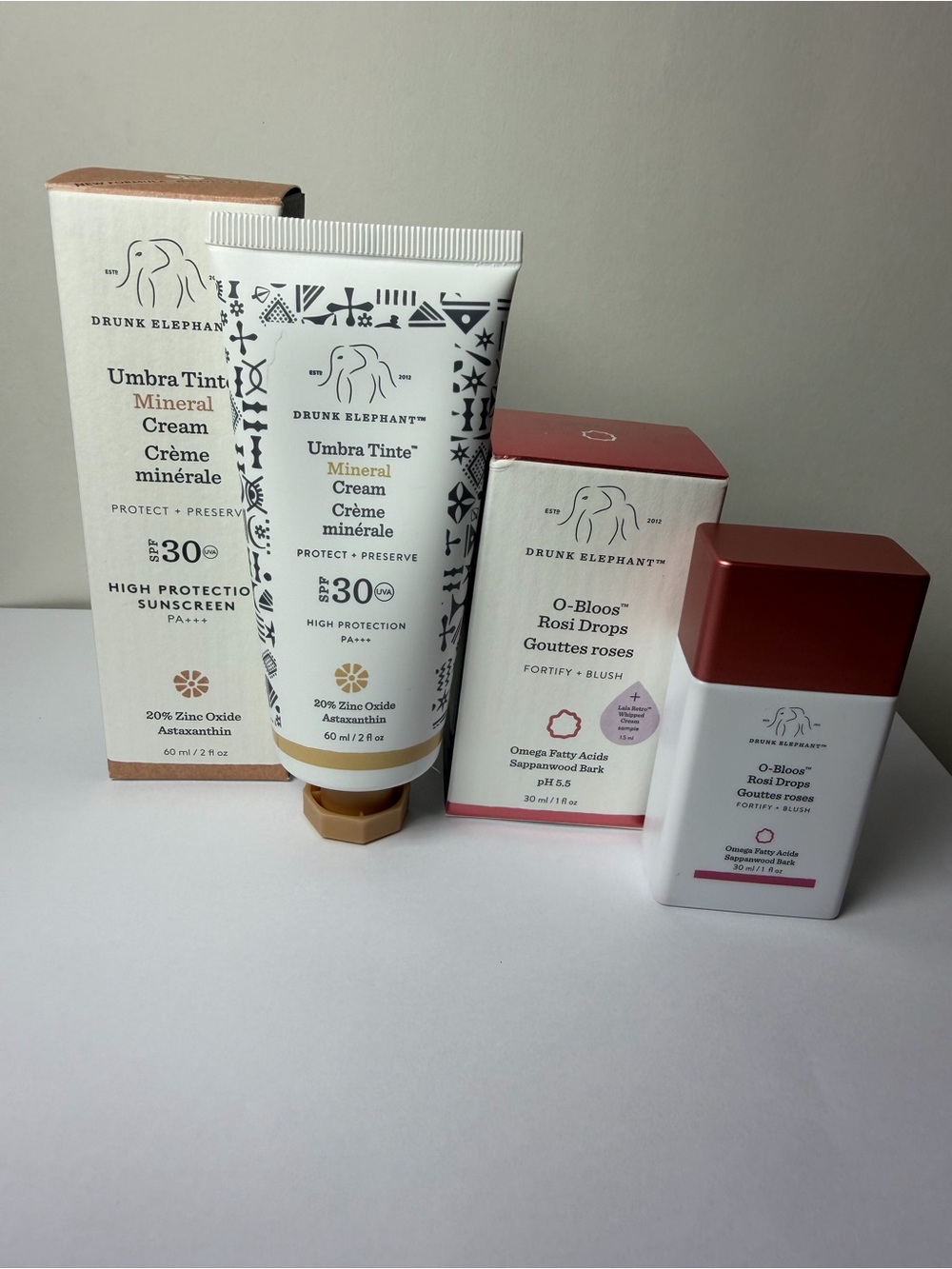 Drunk Elephant Umbra Tinte Mineral Cream SPF30 & Rosi Drops Bundle